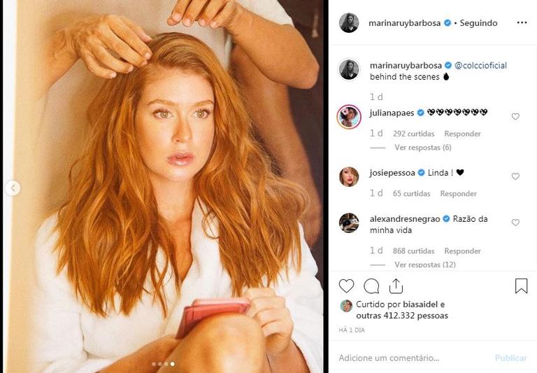 Marido de Marina Ruy Barbosa faz declaração fofa em foto sensual da atriz