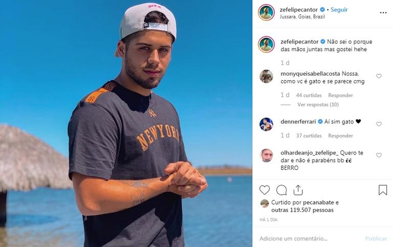 Filho gato de Leonardo posta foto de boné e é confundido com Neymar Jr