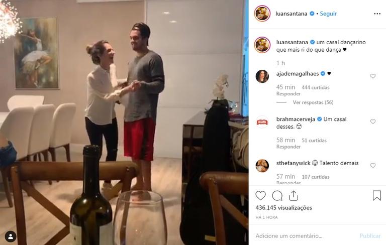 Luan Santana compartilha momento raro com a namorada