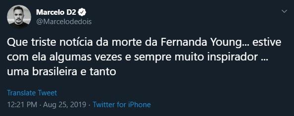 Famosos comentando a morte de Fernanda Young