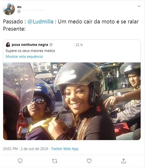 Fãs comentando o fato de Ludmilla ter superado seu maior medo