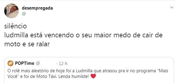 Fãs comentando o fato de Ludmilla ter superado seu maior medo