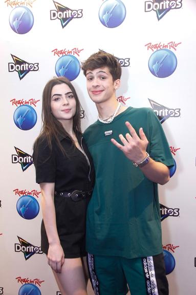 João Guilherme e Jade Picon nos bastidores do Rock in Rio