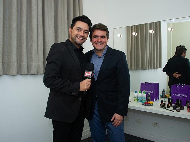 André Sartori e Jomar Beltrame nos bastidores do evento