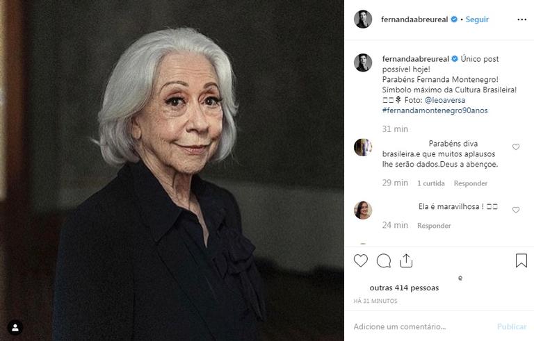 Fernanda Montenegro completa 90 anos e ganha homenagens