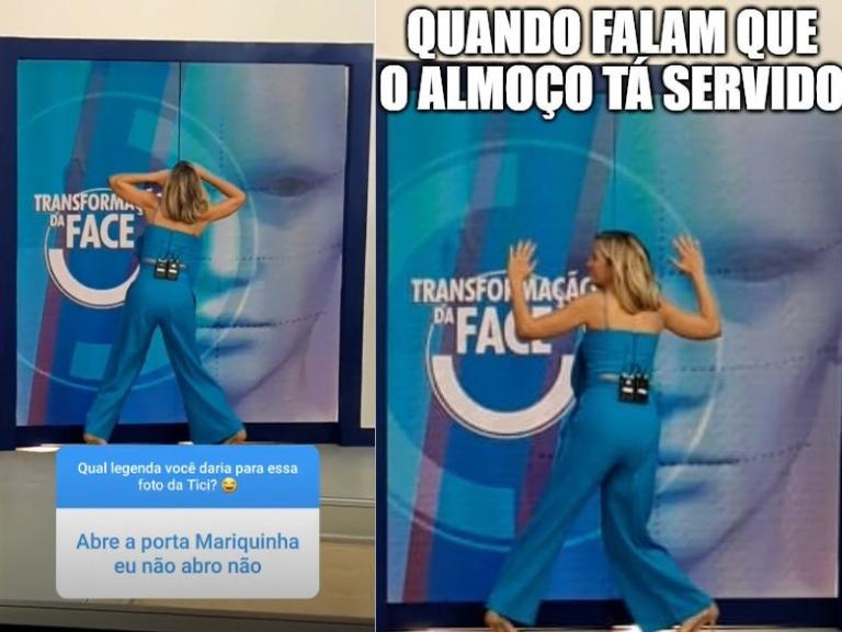 Ticiane Pinheiro em brincadeira no Hoje em Dia