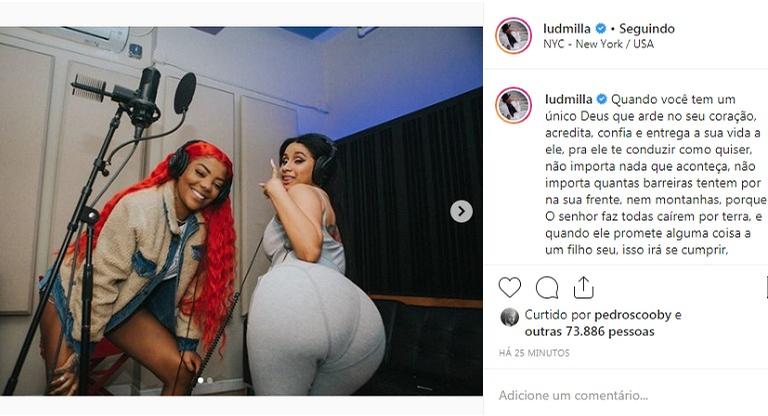 Ludmilla e Cardi B gravando música juntas