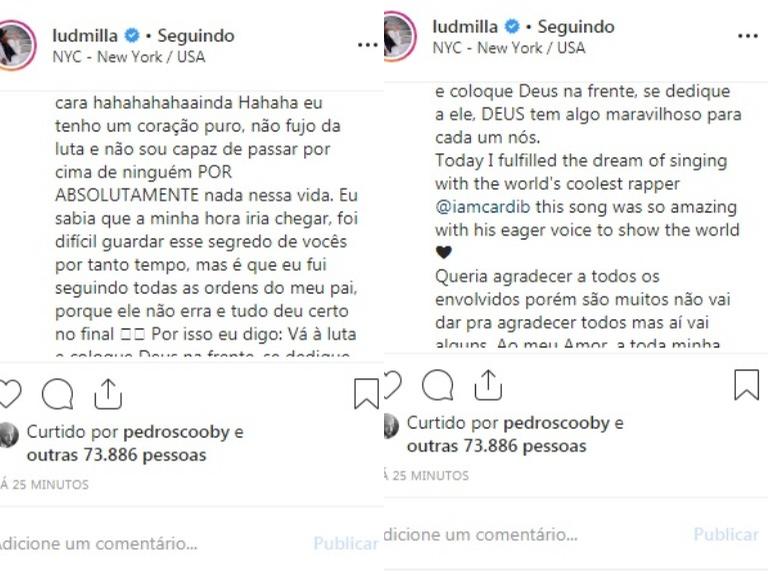 Ludmilla e Cardi B gravando música juntas