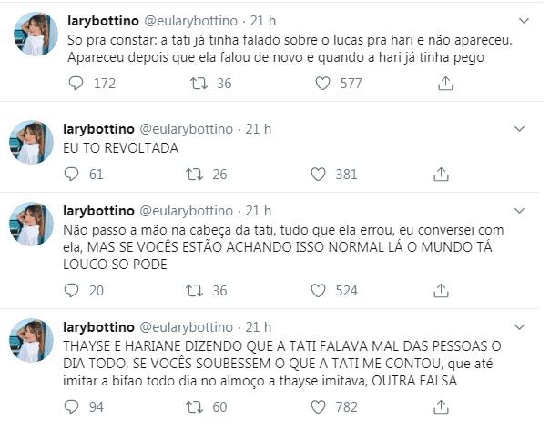 Lary Bottino detonando participantes de A Fazenda