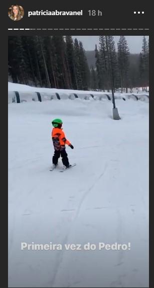 Patricia Abravanel com a família na neve