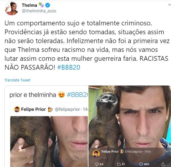 Página oficial de Thelma se pronuncia sobre caso de racismo