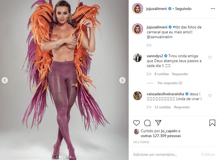 Juju Salimeni mostra os looks que usou no Carnaval