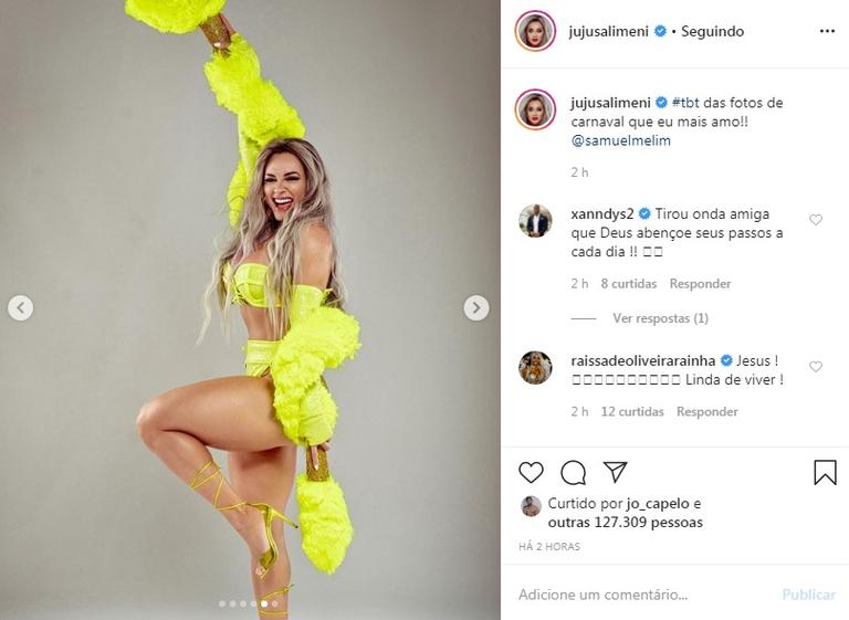 Juju Salimeni mostra os looks que usou no Carnaval