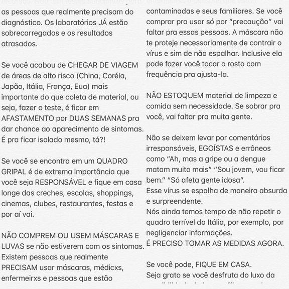 Bruna Marquezine desabafa sobre isolamento social