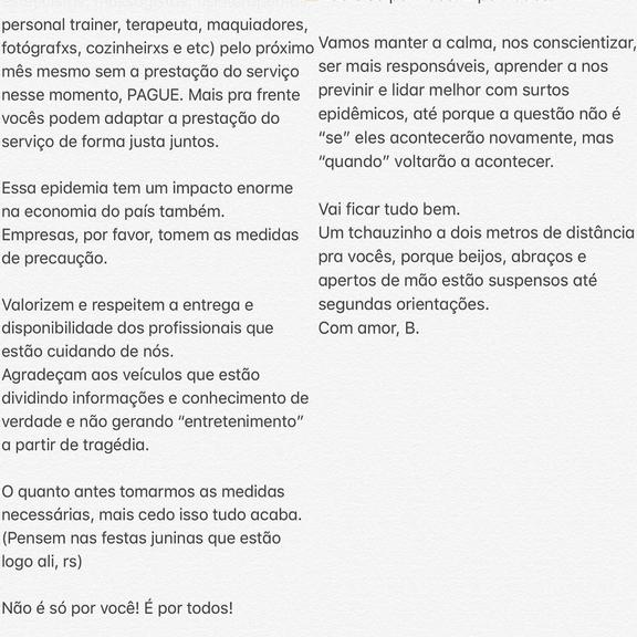 Bruna Marquezine desabafa sobre isolamento social