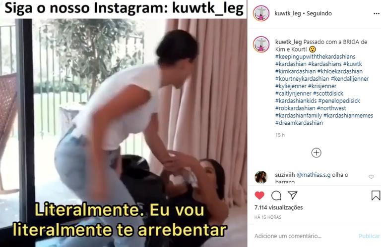 Kim Kardashian tem briga física com irmã e choca web