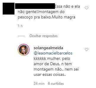 Solange Almeida é acusada de editar fotos