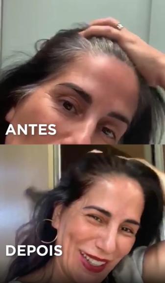 Gloria Pires se arrisca e pinta o cabelo sozinha em casa