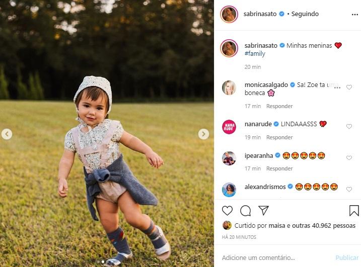 Sabrina Sato compartilha cliques inéditos ao lado da família