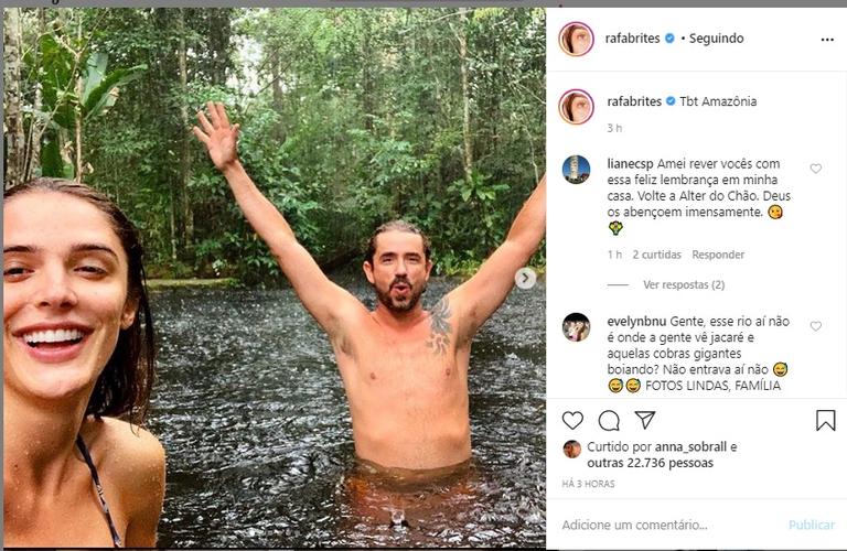 Rafa Brites relembra viagem em família à Amazônia e encanta 