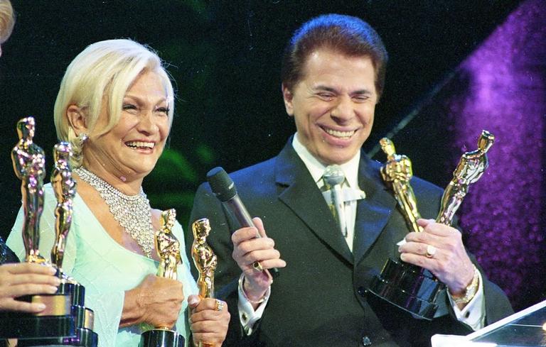 Silvio Santos e Hebe Camargo durante o troféu Imprensa de 2003