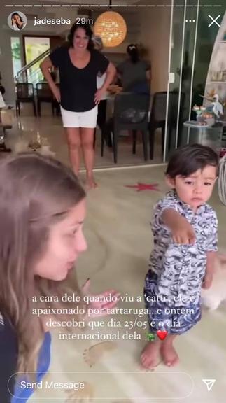 Jade Seba e Bruno Guedes mostram a festinha de Baby Zion