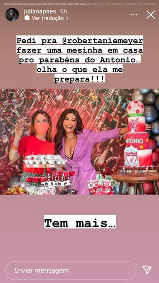 Juliana Paes celebra aniversário do filho Antônio