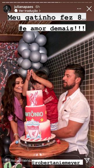 Juliana Paes celebra aniversário do filho Antônio