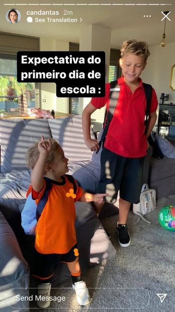 Carol Dantas fala sobre o primeiro dia do caçula na escola