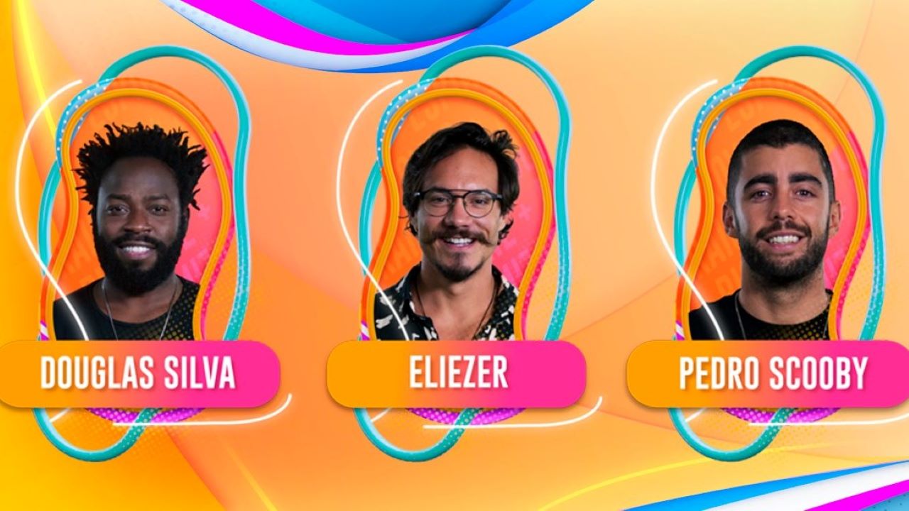 BBB 22: Douglas Silva, Eliezer e Pedro Scooby formam o décimo sétimo paredão; vote em quem deve sair