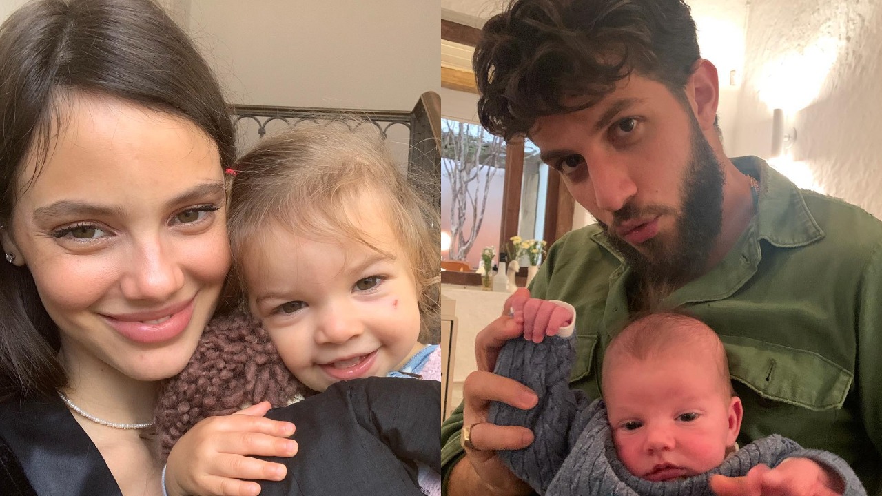Laura Neiva encanta a web ao mostrar caras e bocas dos filhos com Chay Suede