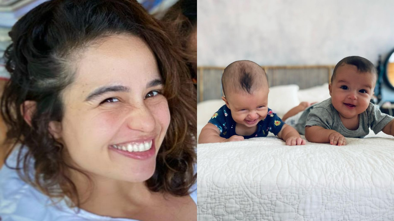 Nanda Costa explode fofurômetro ao postar cliques das filhas, Kim e Tiê: ”Cada dia mais lindas!”