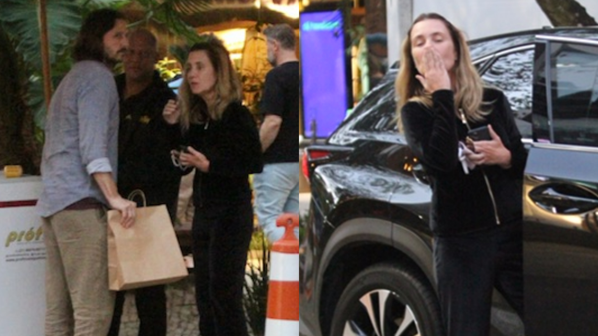 Adriana Esteves e Vladimir Brichta fazem rara aparição juntos durante almoço em restaurante