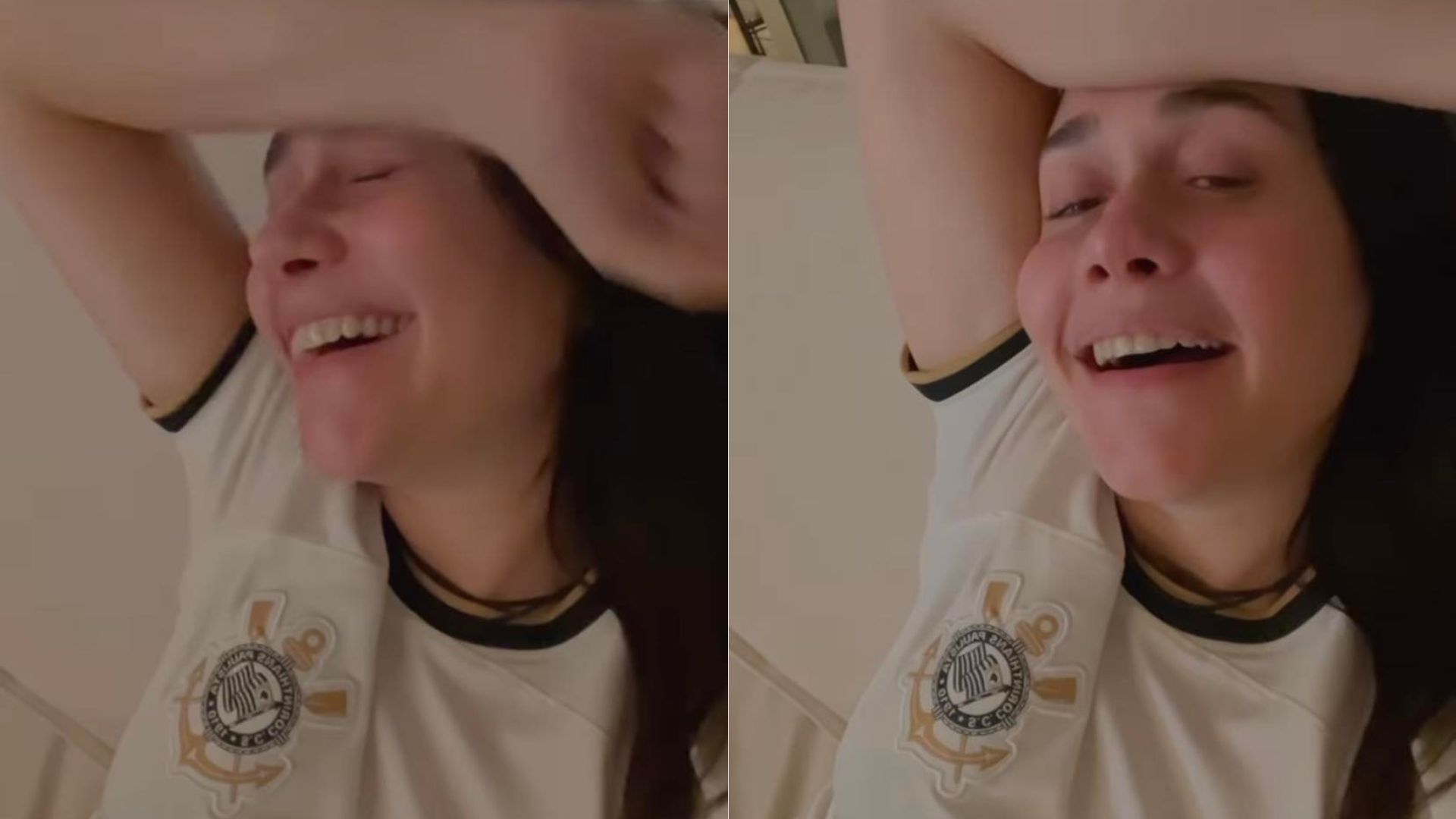 Alessandra Negrini vibra com a vitória do Corinthians na Copa do Brasil