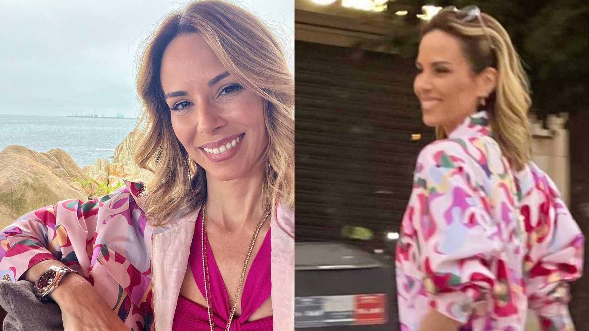 De look rosa, Ana Furtado esbanja estilo nas ruas de Portugal