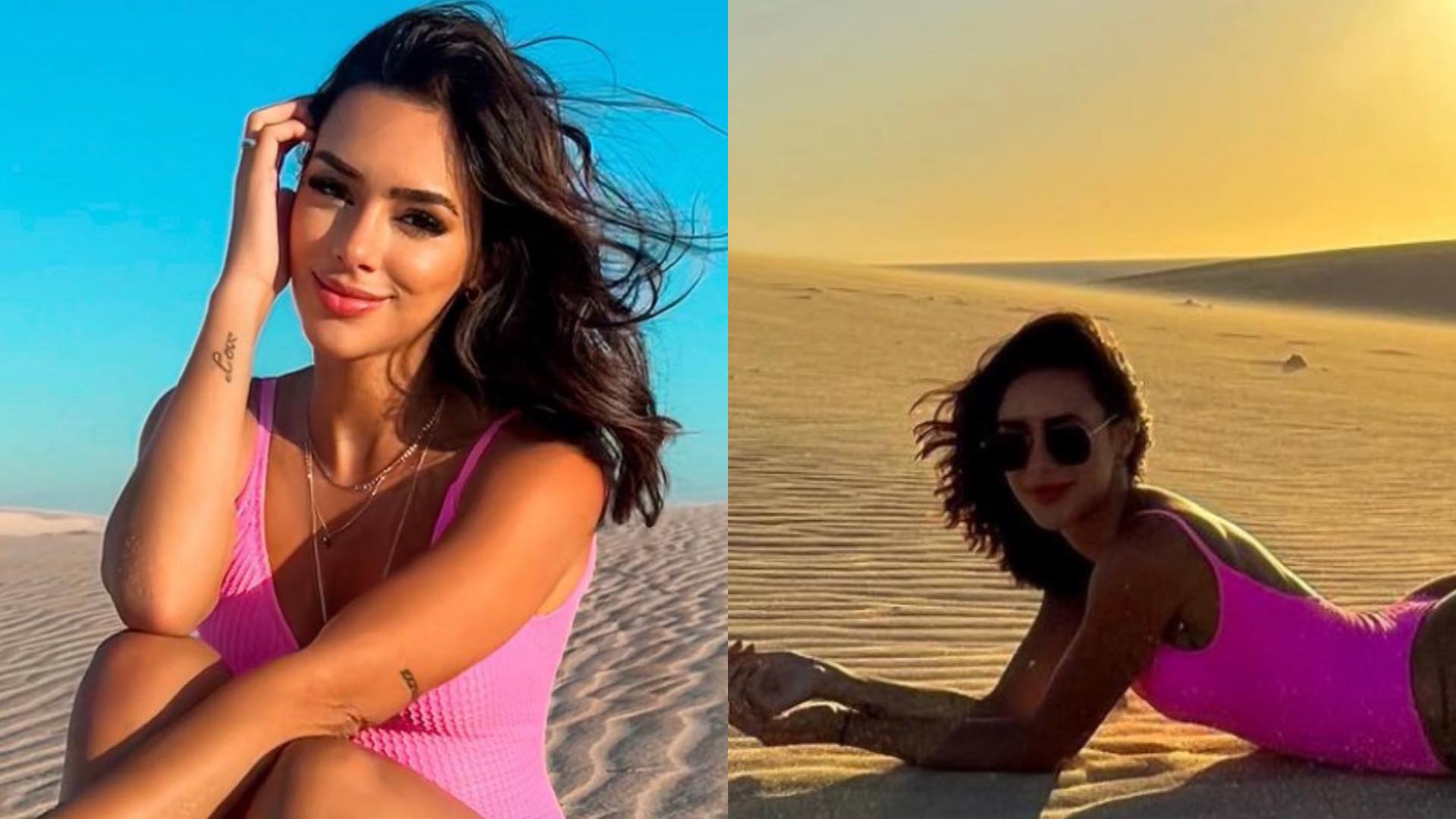 Ex de Neymar, Bruna Biancardi, empina o bumbum em foto de maiô na praia: “Deusa”