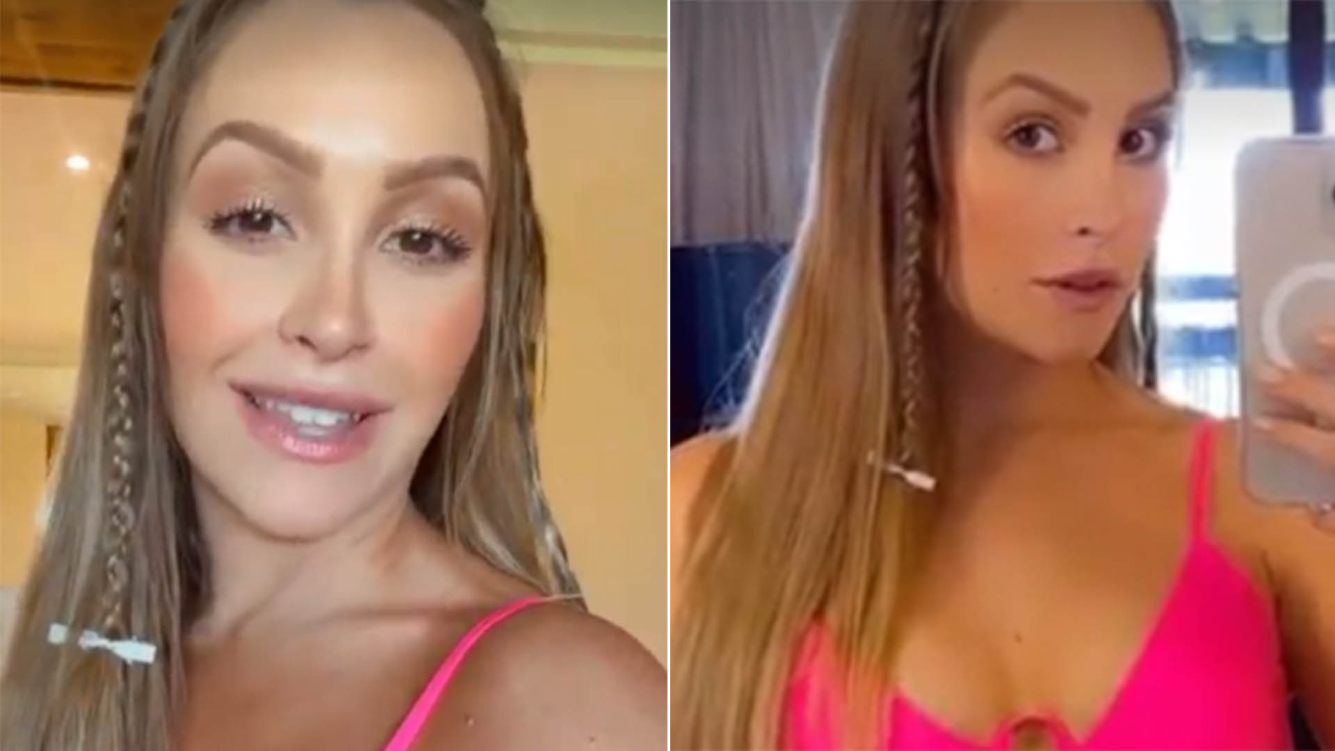 De biquíni fio-dental, Carla Diaz exibe o corpo sarado e a cintura fina