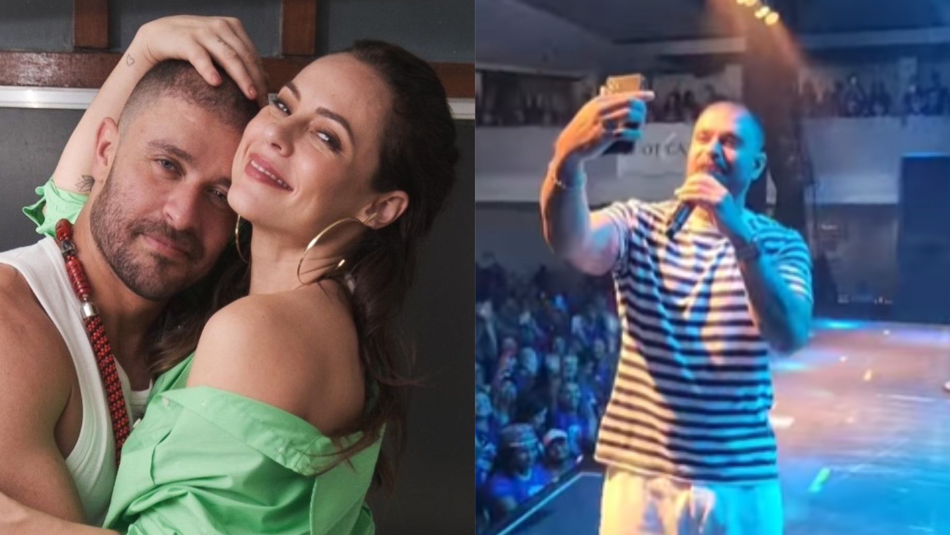 Diogo Nogueira mostra chamada de vídeo com Paolla Oliveira durante show: ”Dona do meu lalaiá”