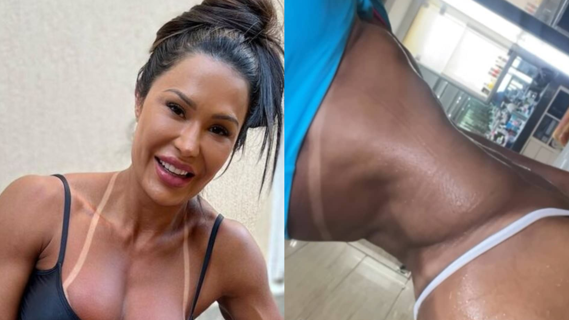 De calcinha e top, Gracyanne Barbosa exibe bumbum suado após cardio