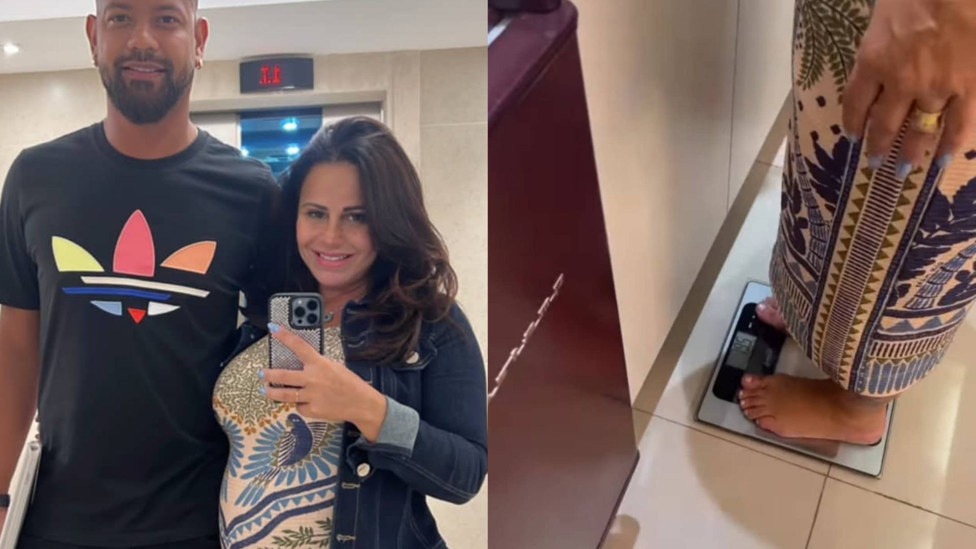 Na reta final da gravidez, Viviane Araújo sobe na balança e revela seu peso
