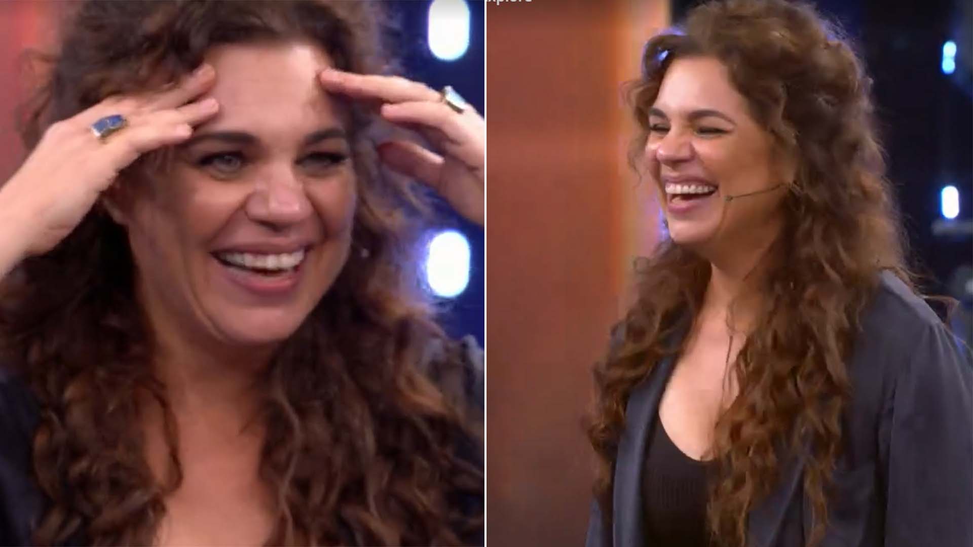 Isabel Teixeira se encanta com aparição dos filhos no Domingão com Huck
