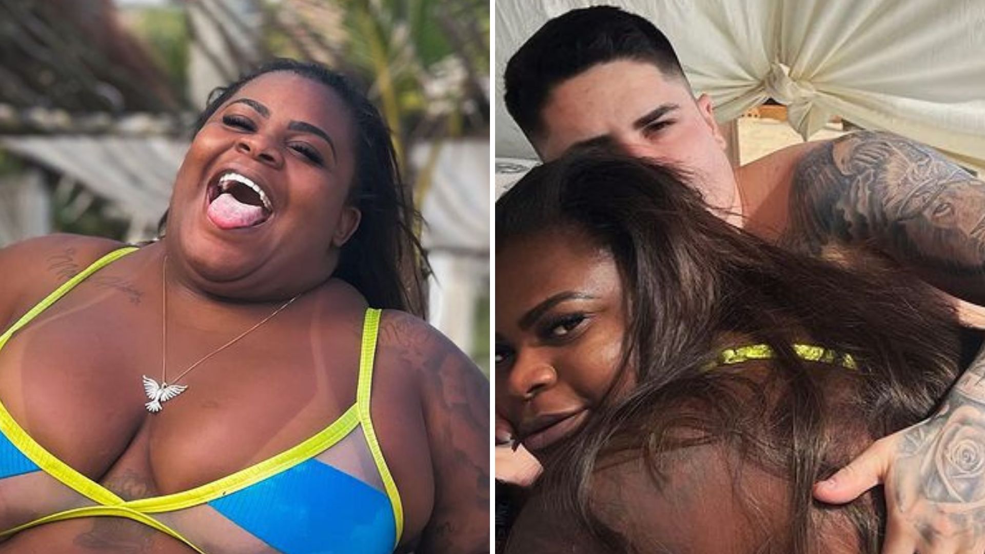 De biquíni, Jojo Todynho exibe corpaço absurdo ao ir à praia e troca carinhos com o marido