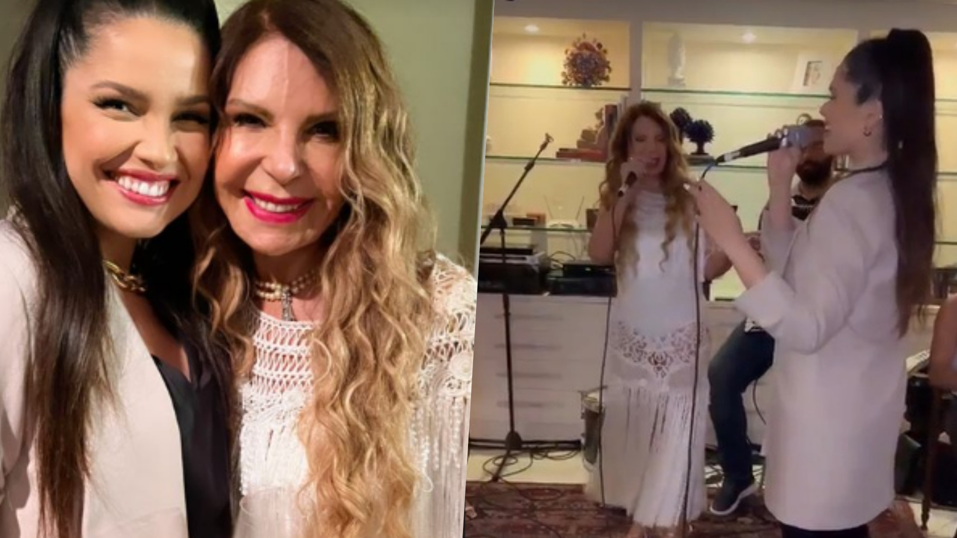 Juliette solta a voz com Elba Ramalho em aniversário: ”Rainha”