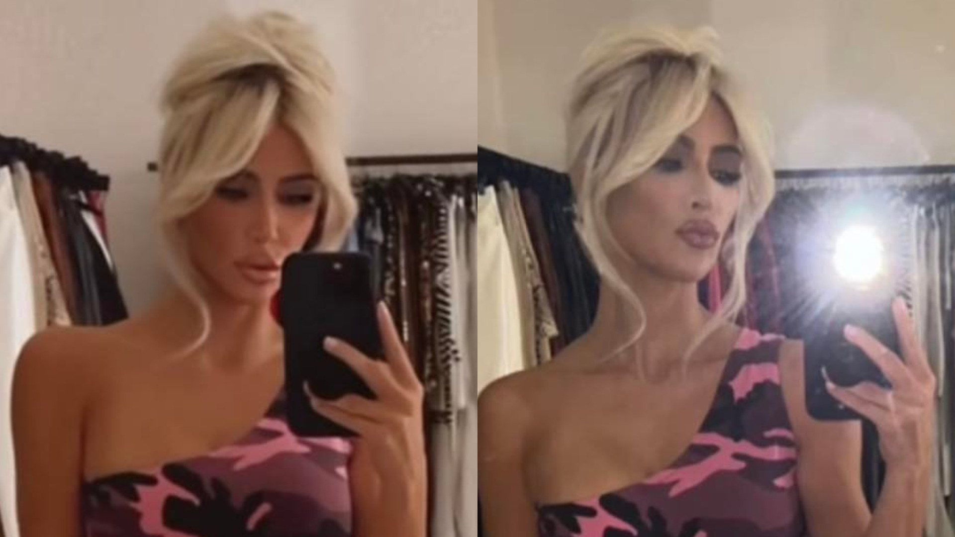 Kim Kardashian imita look da boneca Barbie e impressiona com cintura fininha: ”Uau”