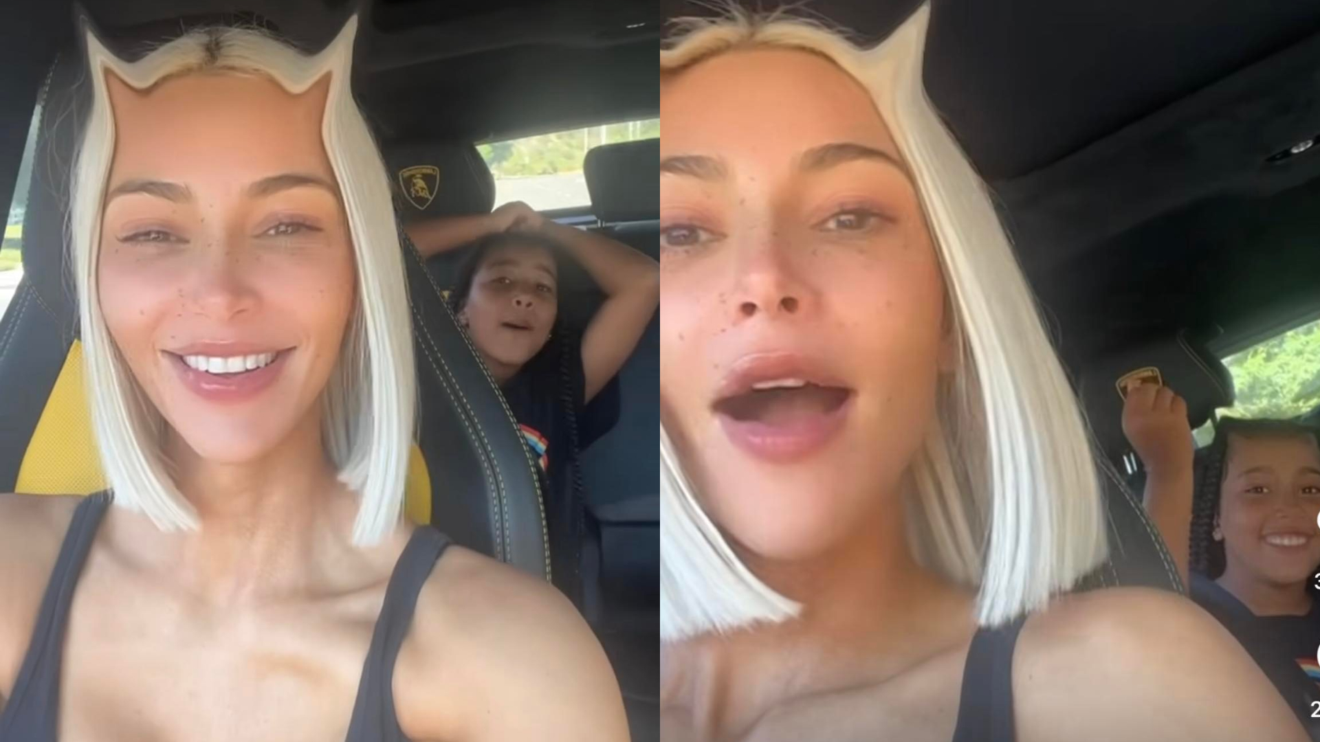 Kim Kardashian flagra cena de rebeldia da filha e se surpreende