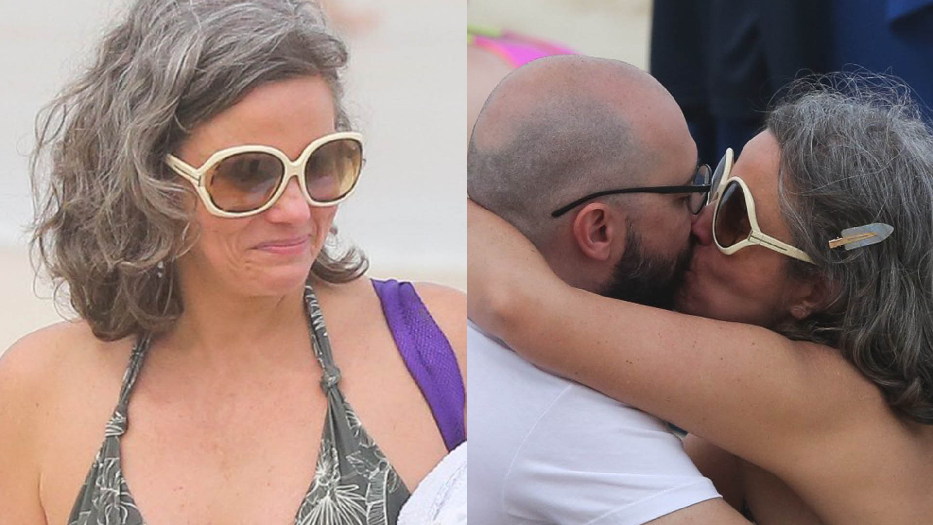 Maria Cândida é flagrada aos beijos em dia na praia