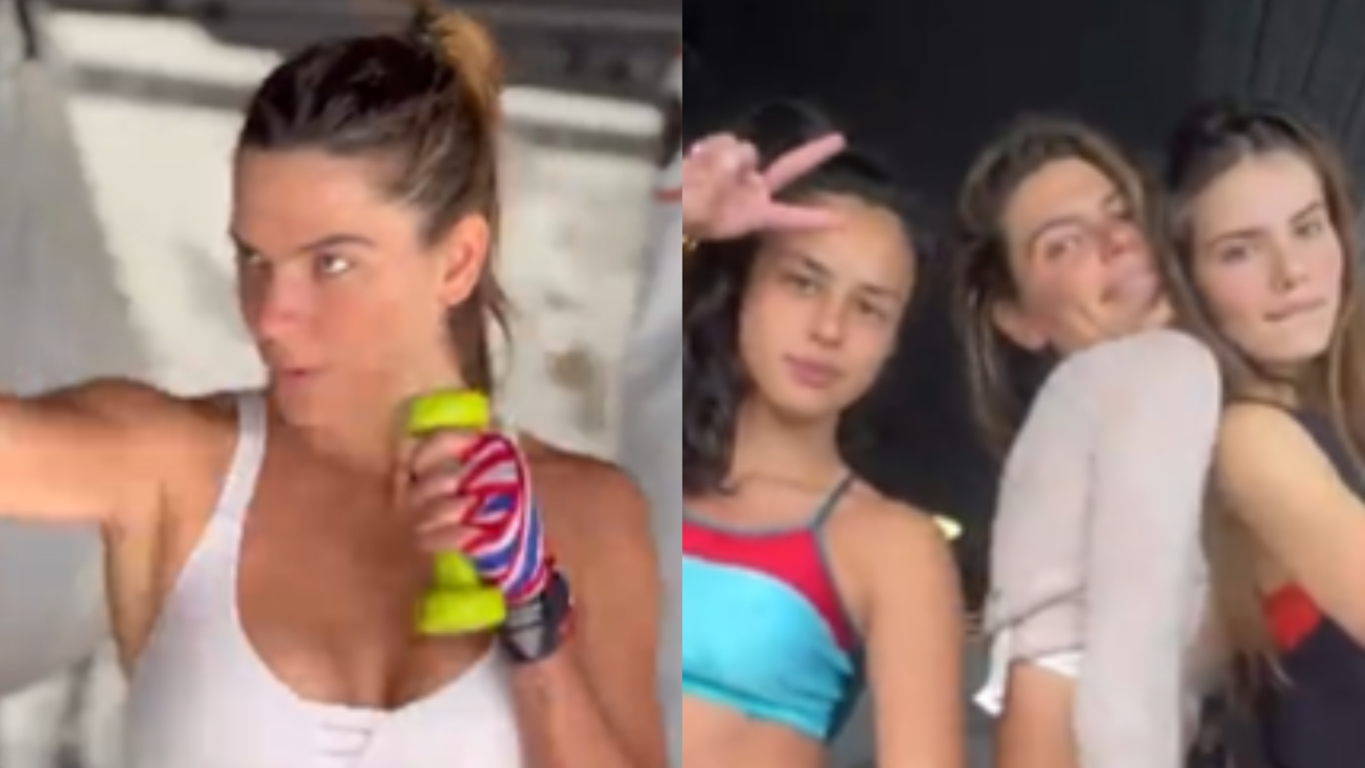 Mariana Goldfarb mostra antes e depois de treino pesado com Camila Queiroz e Yanna Lavigne