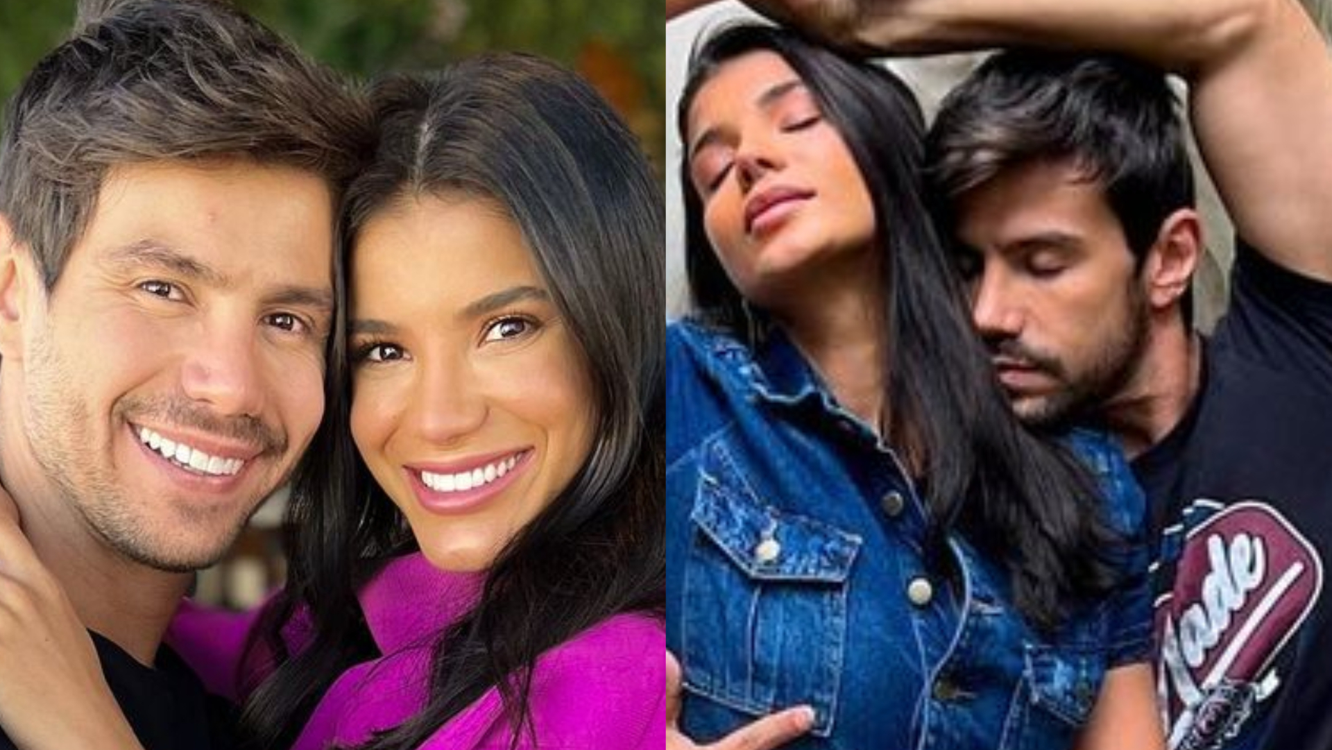 Mariano e Jakelyne Oliveira posam imitando estátua: ”Na fonte do amor”
