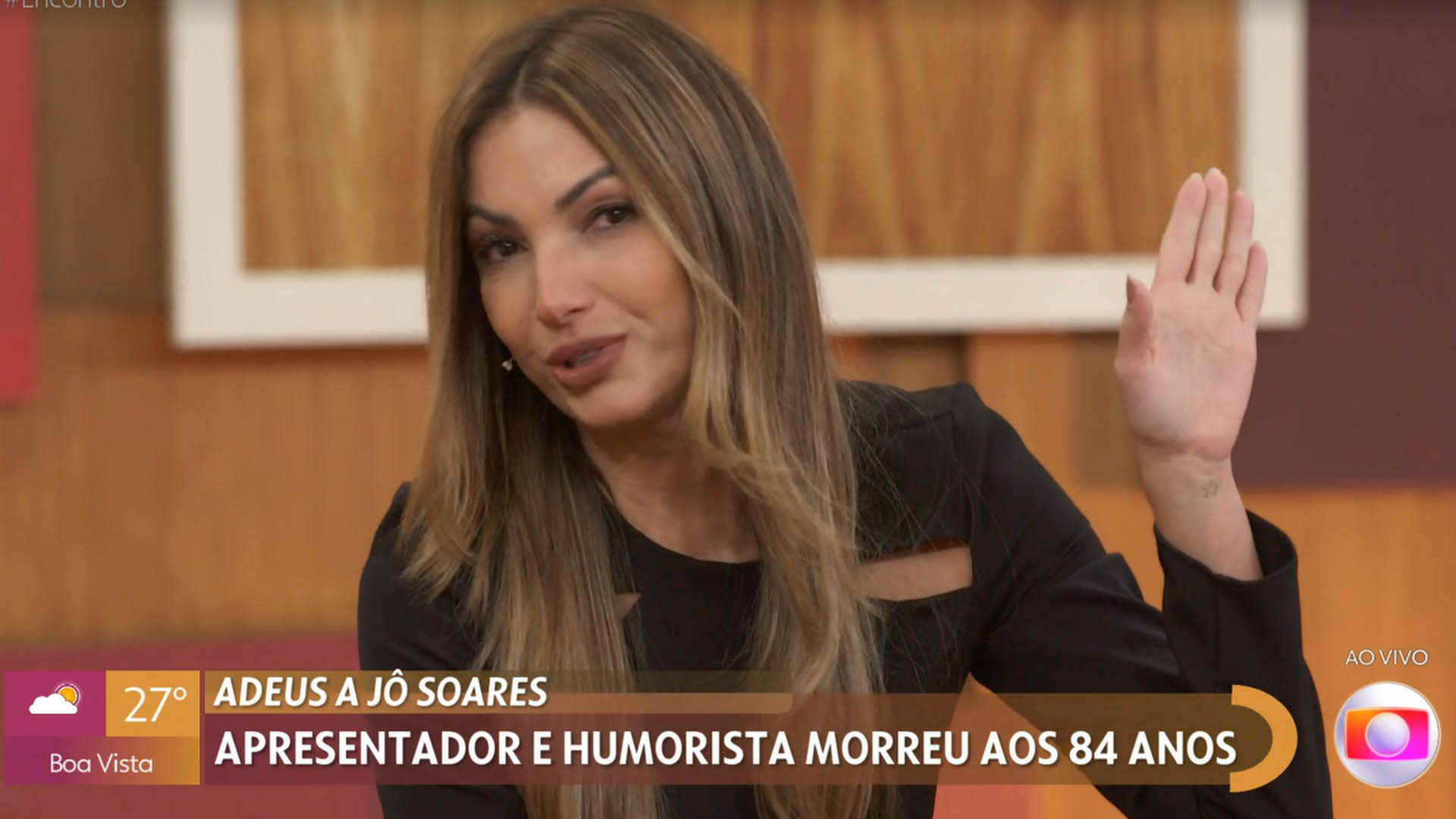 Patricia Poeta não segura a emoção em homenagem para Jô Soares