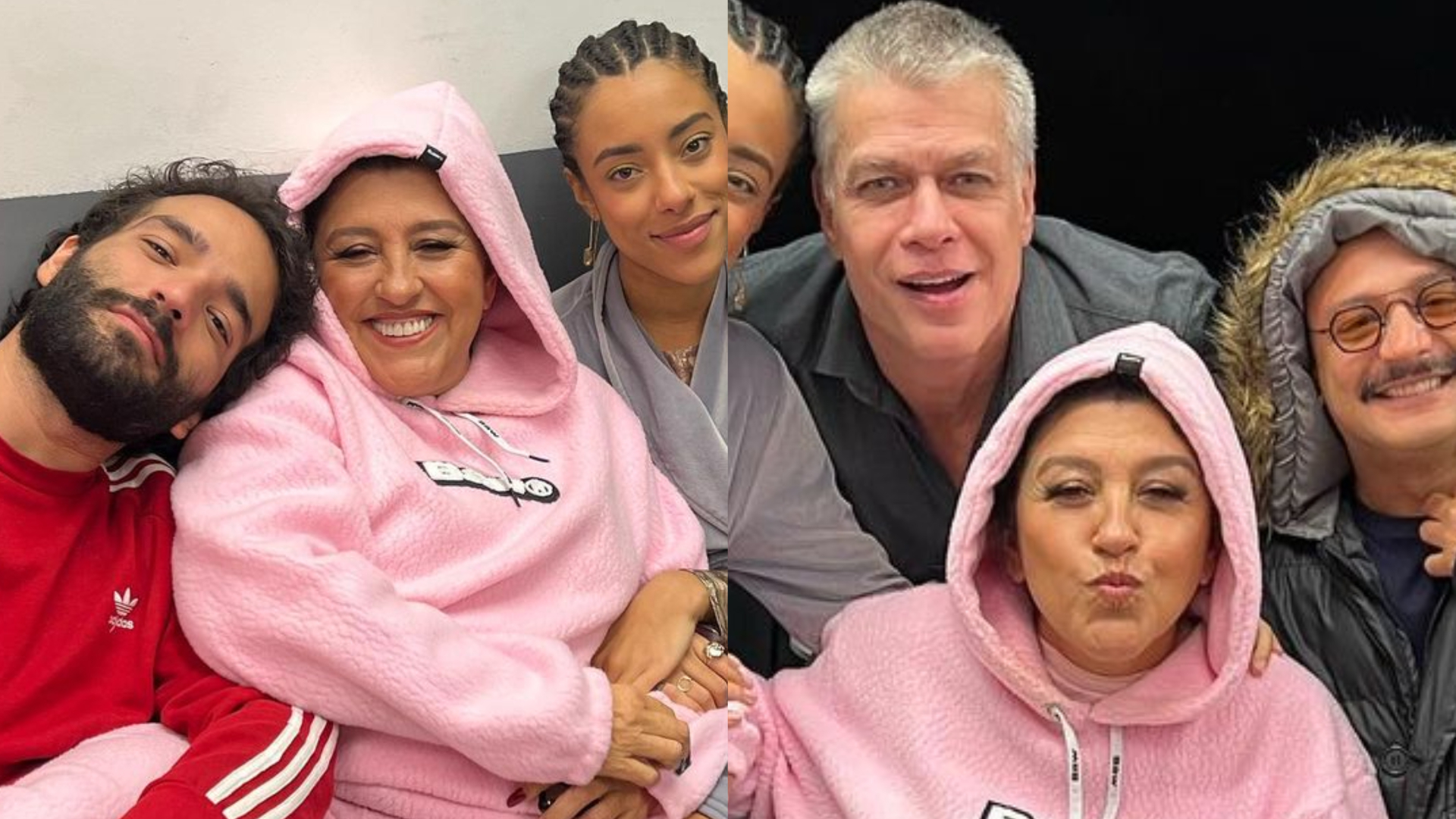 Regina Casé surge com elenco de ‘Todas As Flores’ em gravação noturna: ”Tipo festa do pijama”